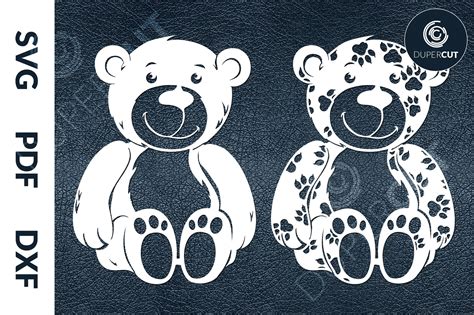 Download Free Teddy Bear SVG/DXF Cutting Files Commercial Use DXF Files