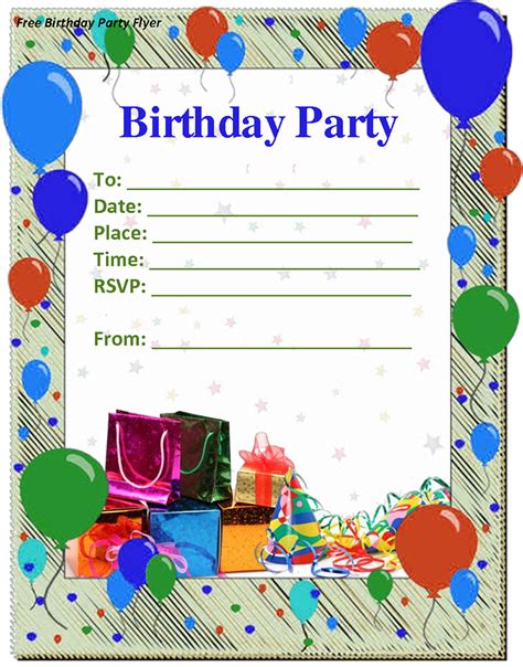 Free Template For Birthday Invitation