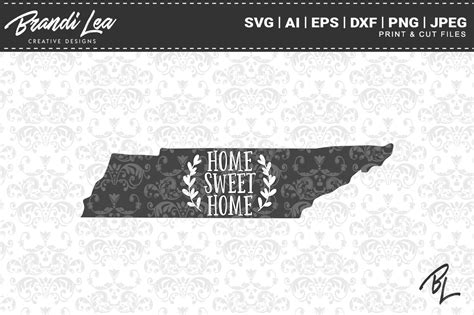 Download Free Tennessee Home Sweet Home State Map SVG Cut Files DXF Files