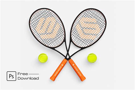 Download Free Tennis Racket Mockup - Front View PSD Mockup Templates