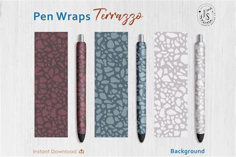 Download Free Terrazzo Texture Pen Wraps PNG File Set Commercial Use