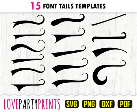 Download Free Text Tails set of 10 Files DXF Files