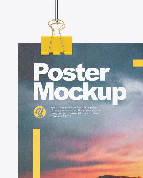 Download Free Textured A4 Poster with Clip Mockup PSD Generator