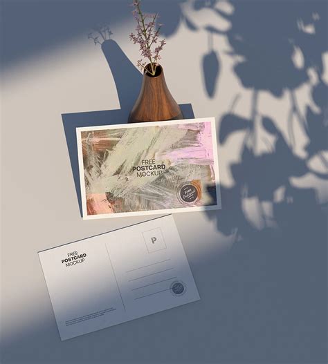 Download Free Textured Envelope w/ Postcard Mockup PSD Object Mockups