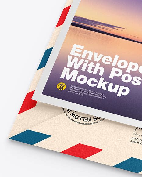 Download Free Textured Envelope w/ Postcard Mockup PSD Placeit