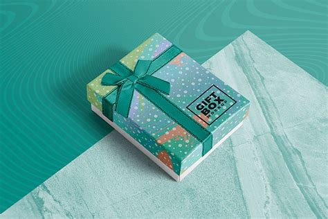 Download Free Textured Gift Box Mockup PSD for Branding