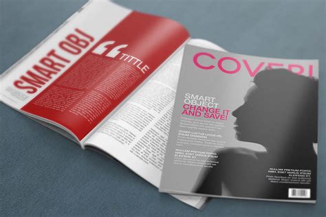 Download Free Textured Magazine Mockup PSD Object Mockups