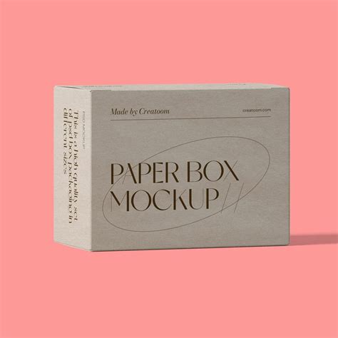 Download Free Textured Paper Box Mockup - Front View PSD TIFF Files