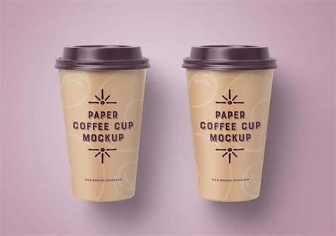 Download Free Textured Paper Coffee Cup Mockup PSD Generator