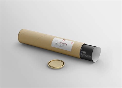 Download Free Textured Paper Tube Mockup PSD Mockup Templates