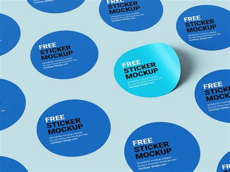 Download Free Textured Round Sticker Mockup PSD Mockup Templates