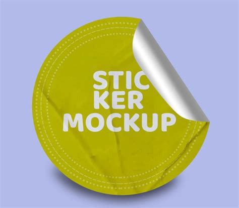 Download Free Textured Round Sticker Mockup PSD Yellowimages