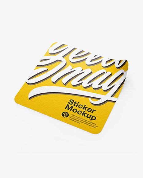 Download Free Textured Square Sticker Mockup PSD Yellowimages