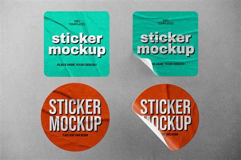 Download Free Textured Sticker Mockup PSD Yellowimages