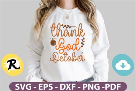Download Free Thank God For October SVG Cut File Files