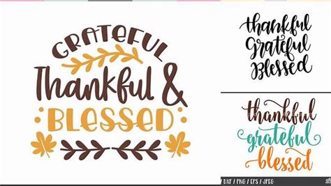 Download Free Thankful Grateful Blessed Cut Files