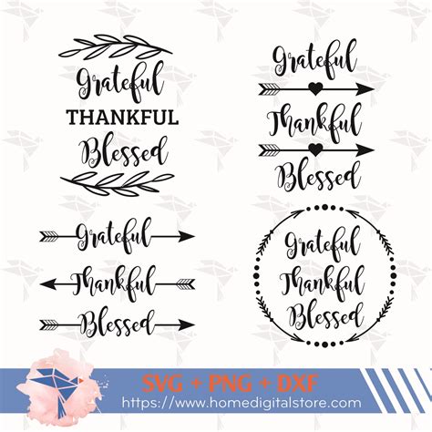 Download Free Thankful and Blessed SVG - PNG- DXF Files