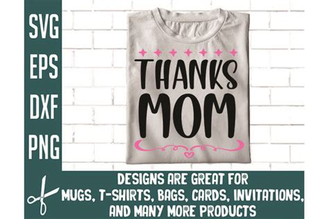 Download Free Thanks Mom SVG Cut File for Cricut Machine