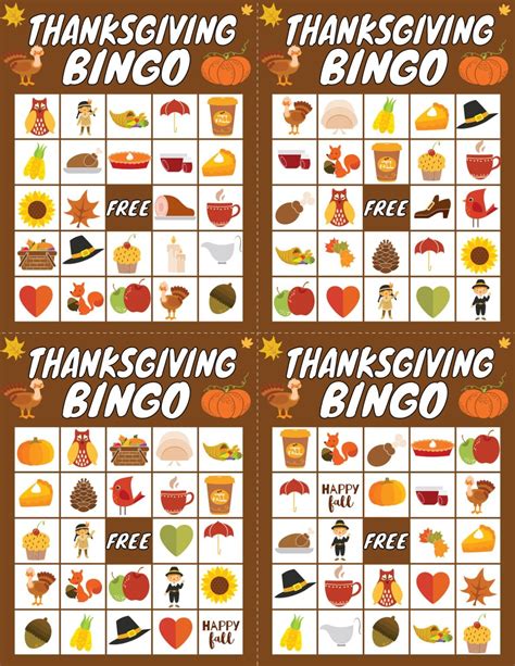 Free Thanksgiving Bingo Printable