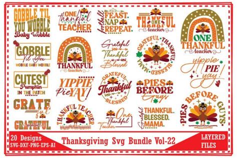 Download Free Thanksgiving SVG Bundle 8 Designs Commercial Use