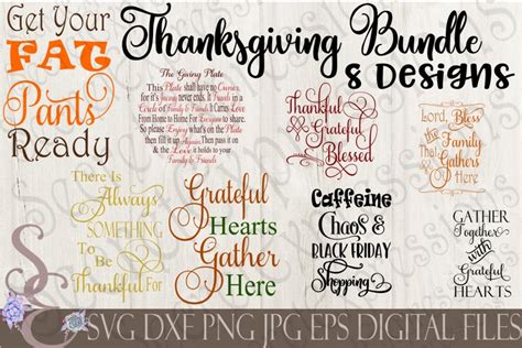 Download Free Thanksgiving SVG Bundle 8 Designs Crafts