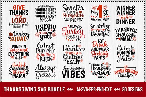 Download Free Thanksgiving SVG Bundle Commercial Use For Crafts