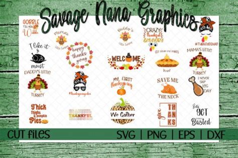 Download Free Thanksgiving Set Cut File Creativefabrica DXF Files