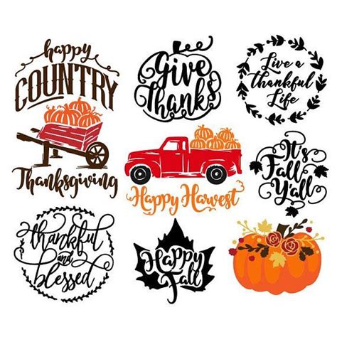 Download Free Thanksgiving Set Cut File Files DXF Files