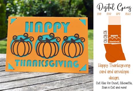 Download Free Thanksgiving card and envelope design Files DXF Files