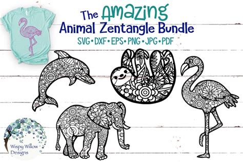 Download Free The Amazing Animal Zentangle SVG Bundle Files