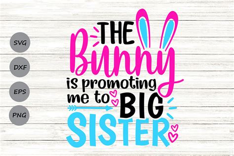 Download Free The Bunny Is Promoting Me To Big Sister Svg, Easter Svg, Easter
Bunny. for Cricut