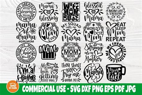Download Free The Mom Life SVG Bundle Commercial Use DXF Files