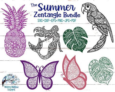 Download Free The Summer Zentangle SVG Bundle DXF Files