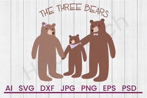 Download Free The Three Bears - SVG File, DXF File Files Free PSD Mockups