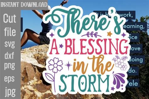 Download Free There's a blessing in the storm SVG Files Free PSD Mockups