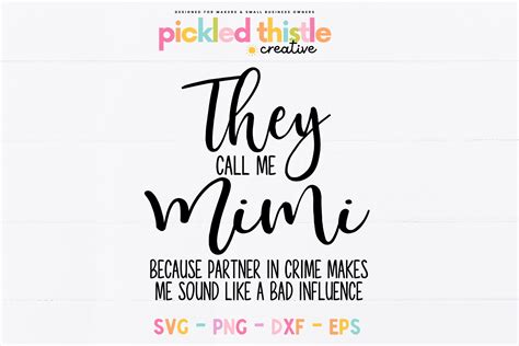 Download Free They Call Me Mimi Cutting/ Printing Files DXF Files