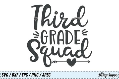 Download Free Third Grade Squad Svg Design Files