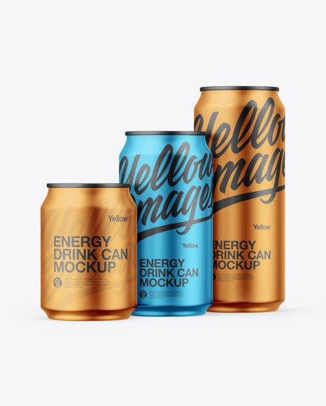 Download Free Three Matte Metallic Cans Mockup PSD Object Mockups Free PSD Mockups