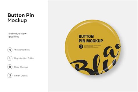 Download Free Three Metallic Button Pins Mockup PSD PSD Yellowimages PSD Files