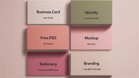 Download Free Three Paper Business Cards Mockup PSD TIFF Files