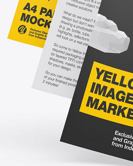 Download Free Three Textured A4 Papers Mockup PSD Yellowimages