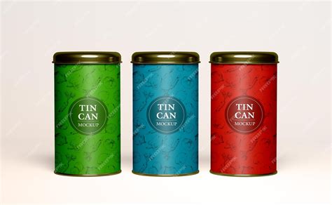 Download Free Three Tin Cans Mockup PSD Generator