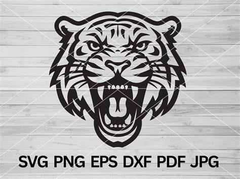 Download Free Tiger Face out of Mandala SVG Cut File DXF Files