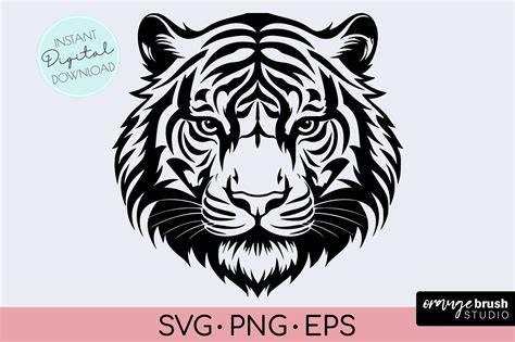 Download Free Tiger Face out of Mandala SVG Cut File For Crafts
