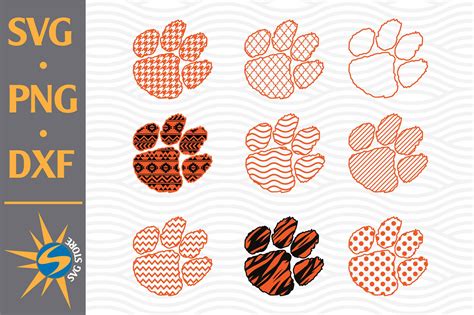 Download Free Tiger Paw Pattern SVG, PNG, DXF Digital Files Include for Cricut Machine