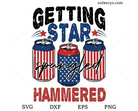 Download Free Time To Get Star Spangled Hammered SVG Printable Files DXF Files