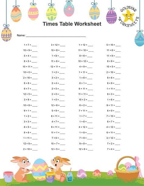 Free Times Table Worksheet