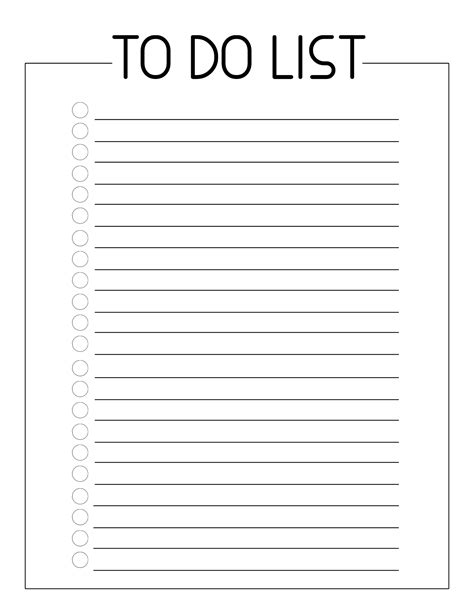 Free To Do List Template