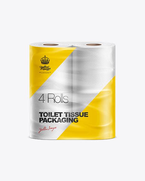 Download Free Toilet Paper 4 Pack Mockup - Front View PSD Generator