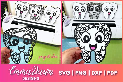 Download Free Tooth Mini Bundle SVG 6 Mandala Zentangle Designs Easy Edite